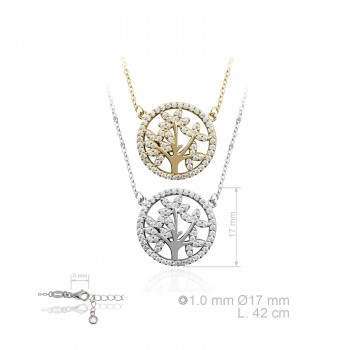 Silver Necklaces with Cubic...