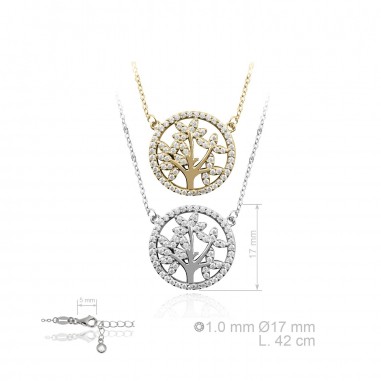 Silver Necklaces with Cubic Zirconium 