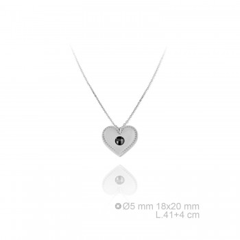 Gargantilla Corazón Zir. Negra