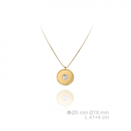 Gargantilha em Prata Esterlina e Zircões (Madrepérola)