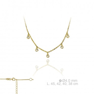 Silver Necklaces with Cubic Zirconium 