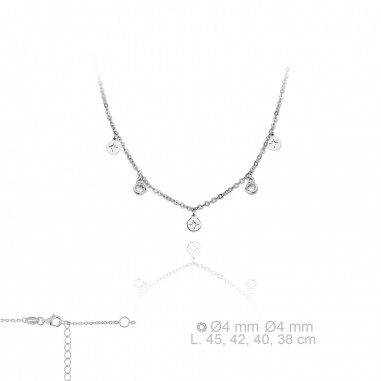 Silver Necklaces with Cubic Zirconium 