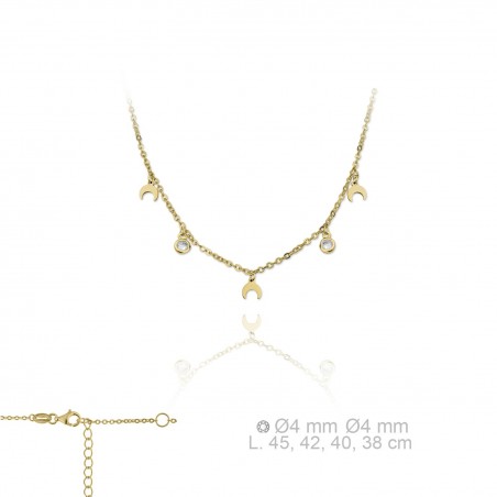 Gargantilla Lunas/Zirc Esencial Dorada