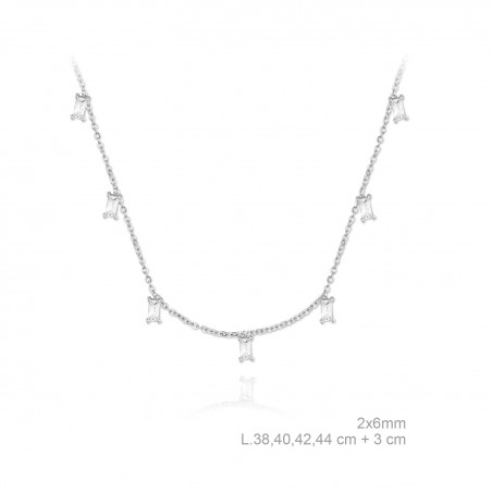 Gargantilla de Plata de Ley con zirconitas