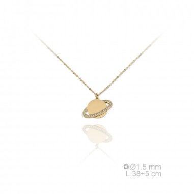 Gargantilha em Prata Esterlina e Zircões (Madrepérola)