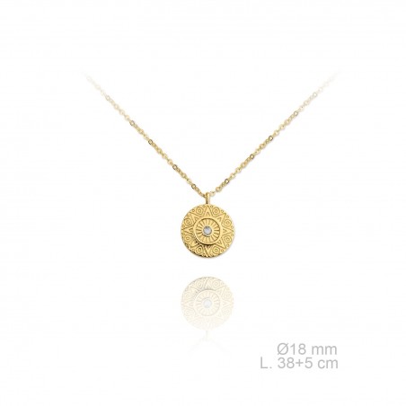 Gargantilha em Prata Esterlina e Zircões (Madrepérola)