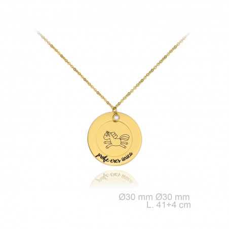 Gargantilla Profe Unicornio Dorada