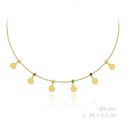 Gargantilha em Prata Esterlina e Zircões