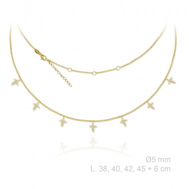 Gargantilla MiniCruces Dorada ETERNITY