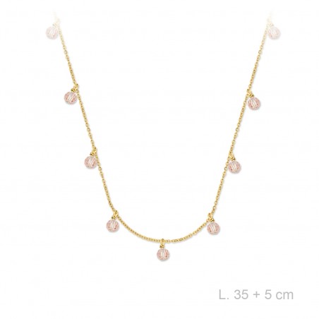 Gargantilla Choker Circ. Rosa Dorada