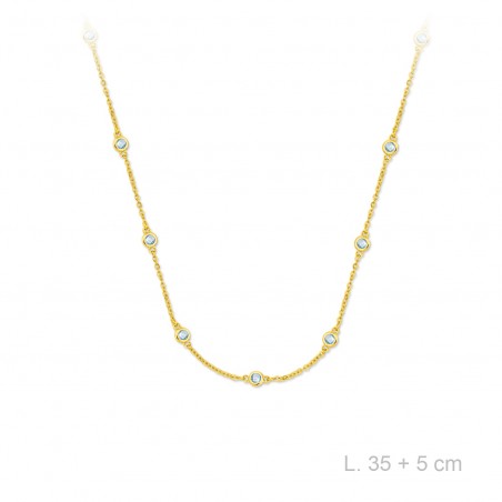 Gargantilla Choker circ. Azul Dorada