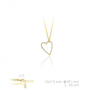 Gargantilla corazon calado zirconita