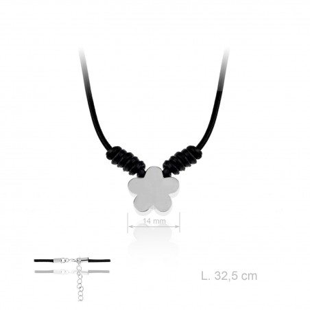 Gargantilla Cuero Flor