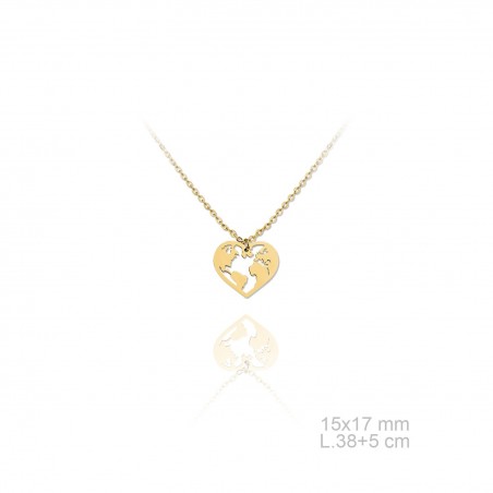 Gargantilla Corazón Mundo Peq Dorada