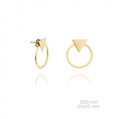 Pendientes Aro desm. Triángulo Dorado