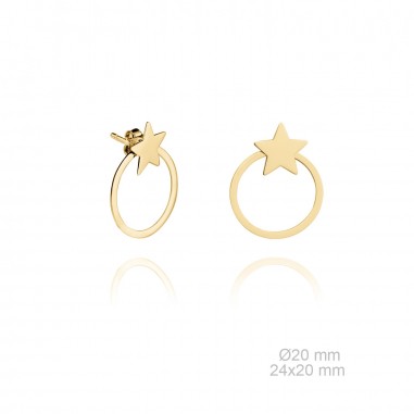 Pendientes Aro Estrella Dorados
