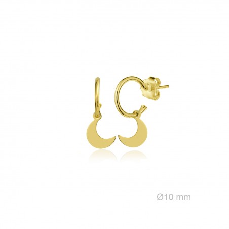 Pendientes Aros presión Luna dorada