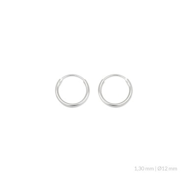 Boucles d'oreilles en Argent | Ø12 mm