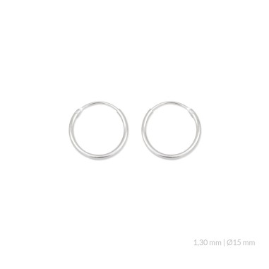 Boucles d'oreilles en Argent | Ø15 mm