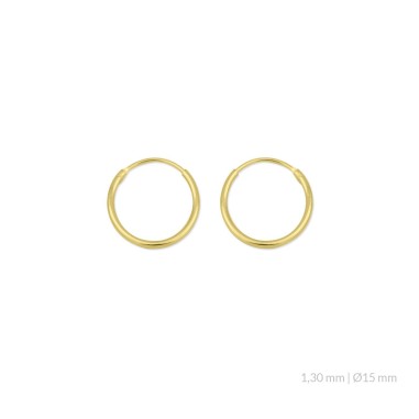 Aros Dorados 15mm Ø