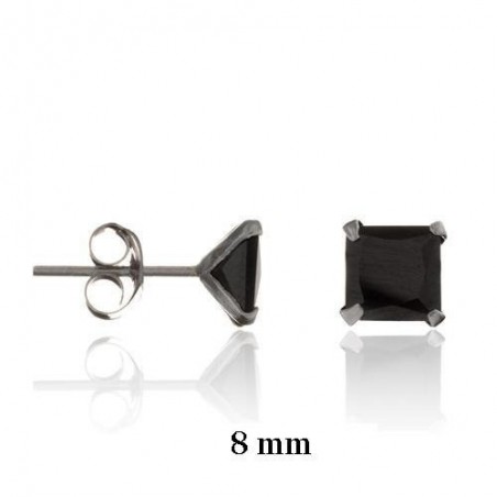 Pendientes Zirc. Negra 