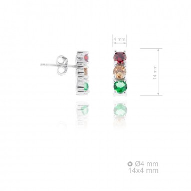 Silver Earrings with Cubir Zirconium 