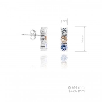 Silver Earrings with Cubir...