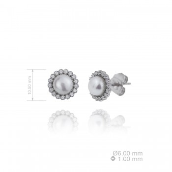 Silver Earrings with Cubir...