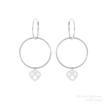 Silver Earrings with Cubir...