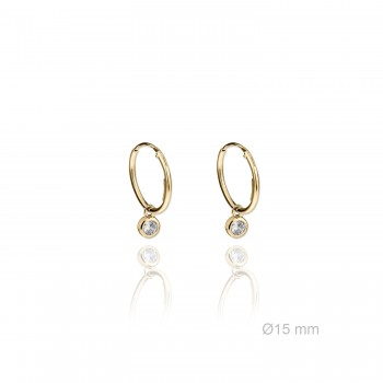 Pendientes aro circ. dorados