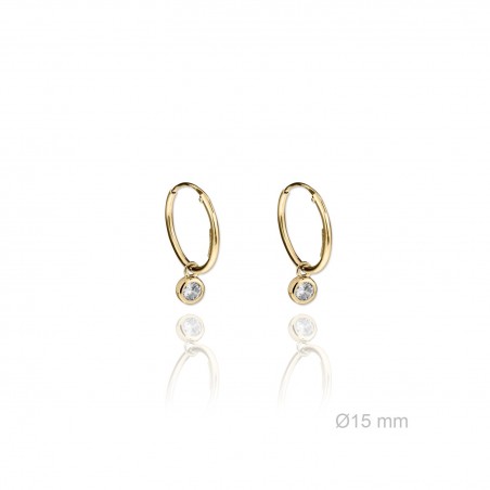 Brincos de Prata Esterlina e Zircônia