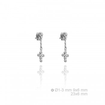 Pendientes Plata Cruz Zirc....
