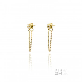 Silver Earrings with Cubir...