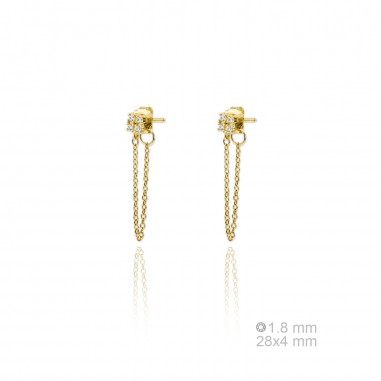 Pendientes Cadena Circ Cuadrada D.