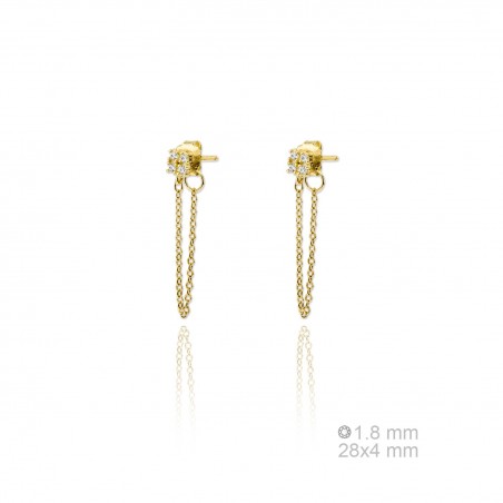 Pendientes Cadena Circ Cuadrada D.