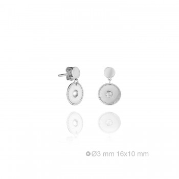 Pendientes Círculo Zir. Blanca