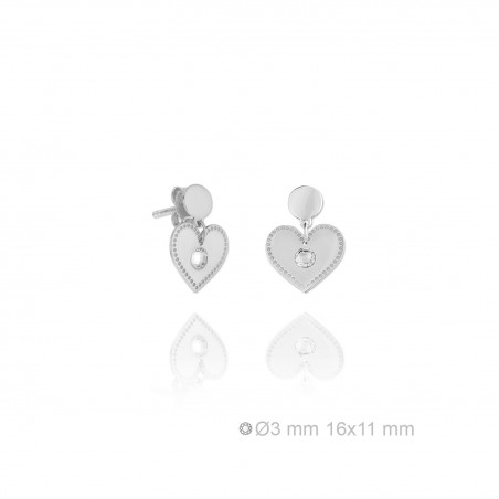 Pendientes Corazón Zir. Blanca