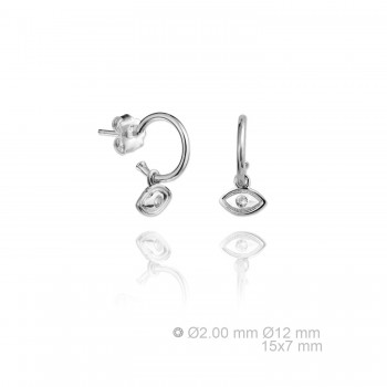 Silver Earrings with Cubir...