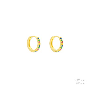 Silver Earrings with Cubir Zirconium | Ø10mm