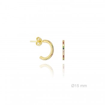 Silver Earrings with Cubir...