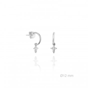Silver Earrings with Cubir...