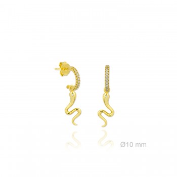 Silver Earrings with Cubir...