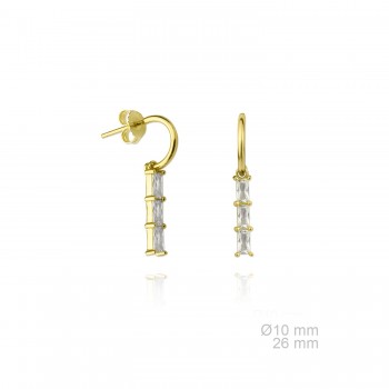 Silver Earrings with Cubir...