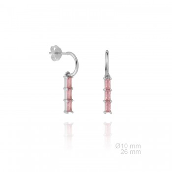 Silver Earrings with Cubir...