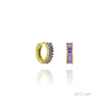 Pendientes de Plata de Ley Chapada en Oro con Zirconitas 