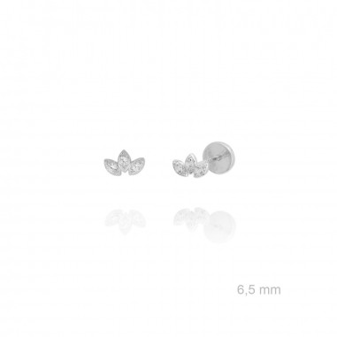 Brincos de Prata Esterlina e Zircônia