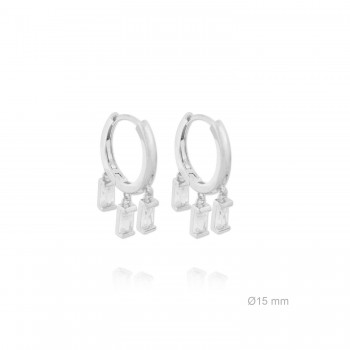 Silver Earrings with Cubir...