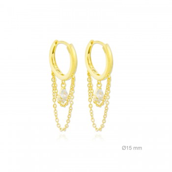 Silver Earrings with Cubir...