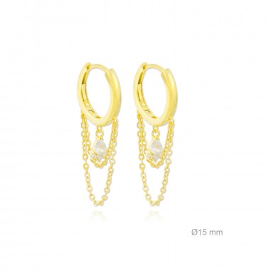 Silver Earrings with Cubir Zirconium