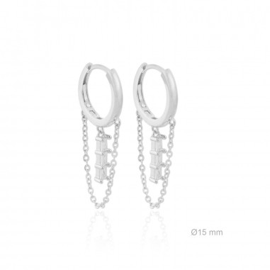 Silver Earrings with Cubir Zirconium